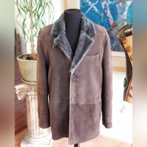 Men's Sinclair Made In Italy Brown Shearling  Coat